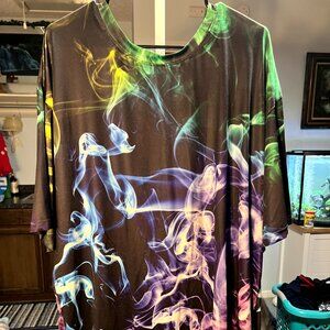 Sportbull Black w 3D Colorful Smoke All-Over Graphic SZ 3XL